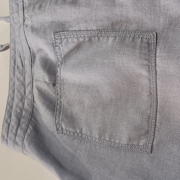 Liz Claiborne Linen Capri Wide Leg Pants Light Blue Size10 - Picture 5 of 9